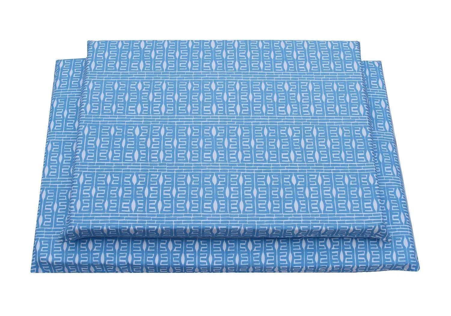 top view blue and white modern pattern latex dog mat