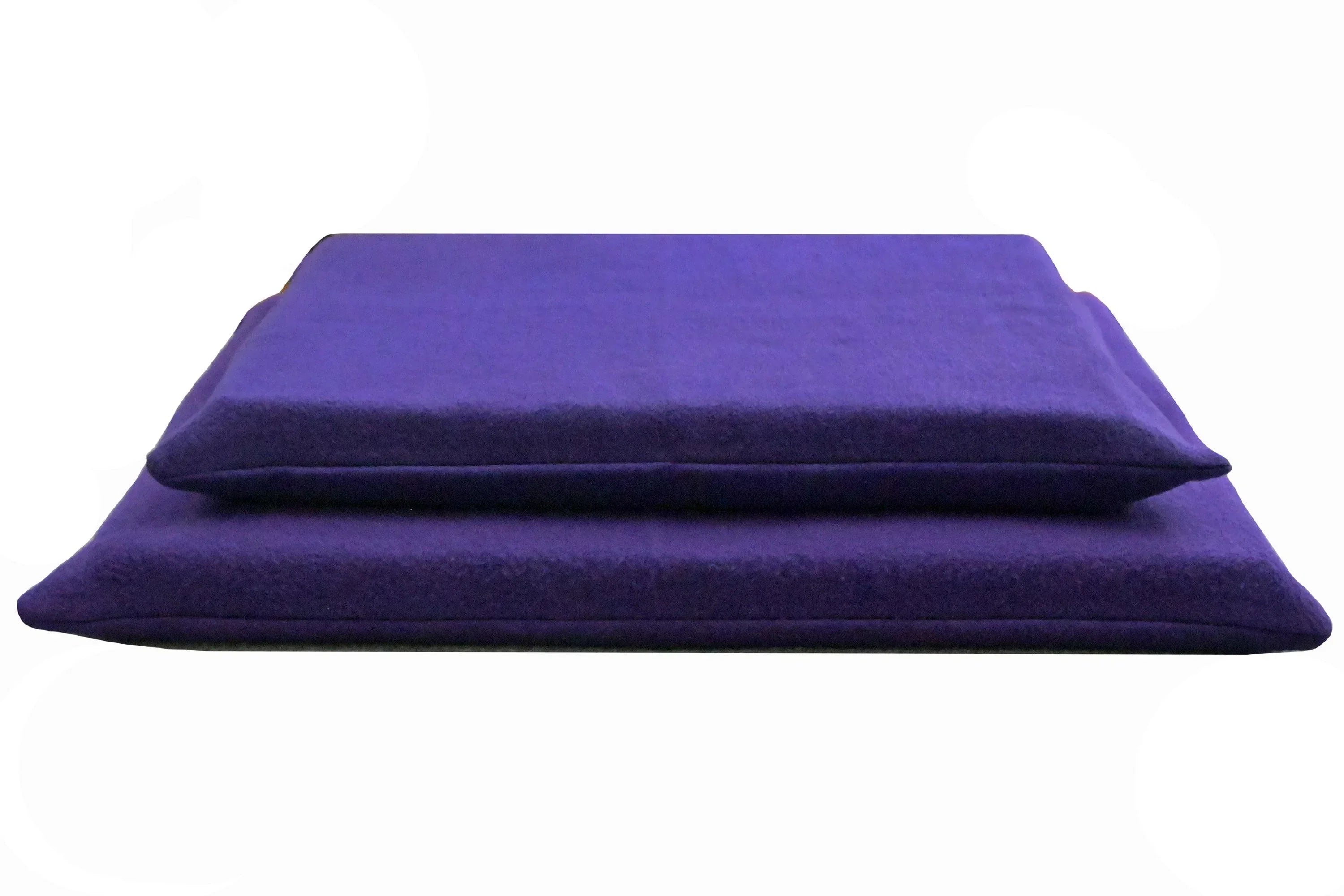 two latex dog mats in violet fleece