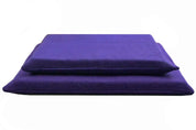 two latex dog mats in violet fleece