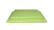organic cotton dog mat in lime with swirl pattern