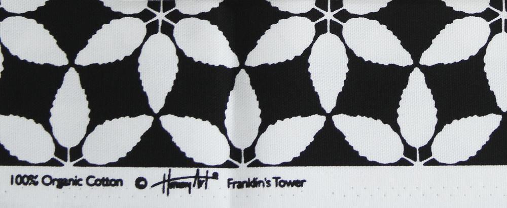 organic cotton black white fabric close up
