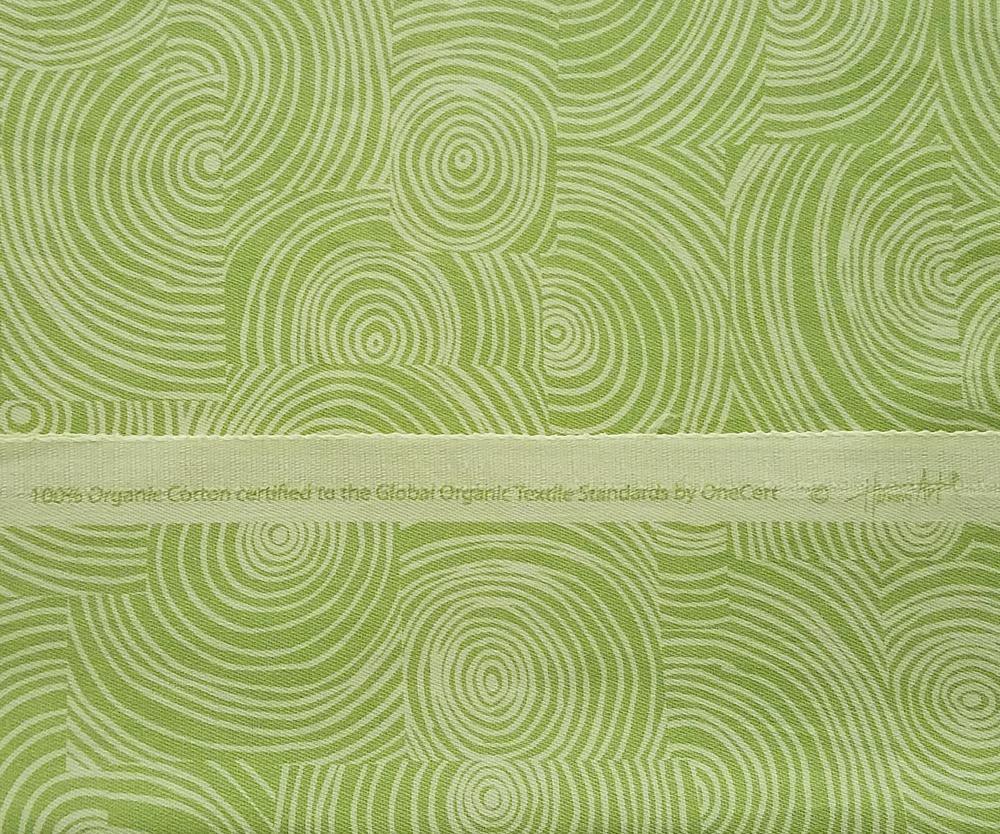 organic cotton fabric lime pattern